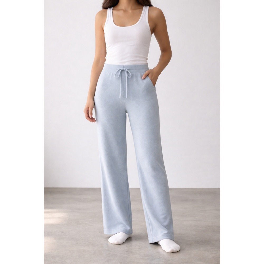 Gentle Herd Light Blue‎ 100% Cashmere Wide Leg Lounge Pants Sz XXL (fit like L)